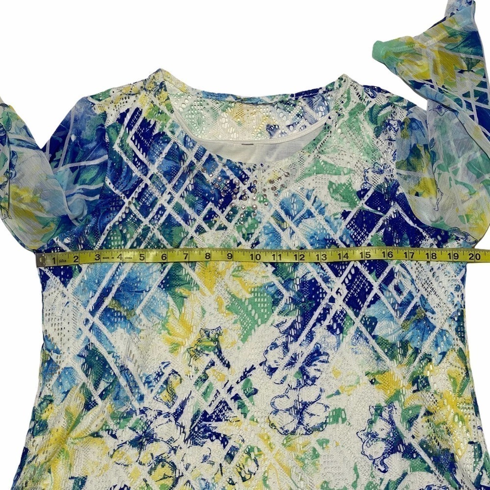SHARKBITE Floral Multicolor 3/4 Sleeve Blouse - Picture 5 of 13